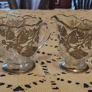 Vintage Flanders Silver City Poppie Sugar & Creamer